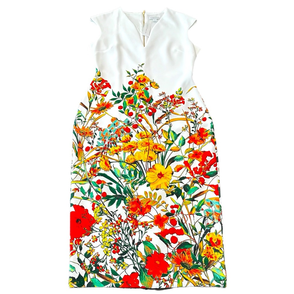 NWT New York & Company Floral-Print, V-Neck, Sleeveless Sheath Dress. 🔥🔥🔥